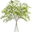 Ttranewsoo Artificial Greenery Stems, 43.3" Nandina Branches Tall Faux Plant Stems for Vase, Greenery Decor Stems Leaves Bunches for Shop Garden Office Home Dcor(4Pcs,Green)