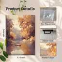 AEHIE Vintage Fall Lake Wall Art Decor, Rustic Fall Farmhouse Framed Canvas Wall Art, Autumn Forest Trees Landscape Decorations for Home Bedroom Living Room11x14