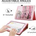 Glitter Case for iPad 10.2 inch(9th/8th/7th Generation,2021/2020/2019),Slim Sparkly Bling Bifold Stand with Pencil Holder,Smart Flip Tablet Case Cover with Auto Sleep/Wake,Pink