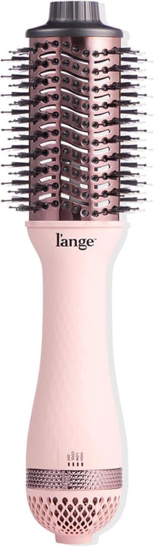L'ANGE HAIR Le Volume 2-in-1 Titanium Blow Dryer Brush | Hot Air Brush for Hair Drying & Styling | Ionic Oval Barrel for Smooth, Frizz-Free Volume | (Blush  60mm)