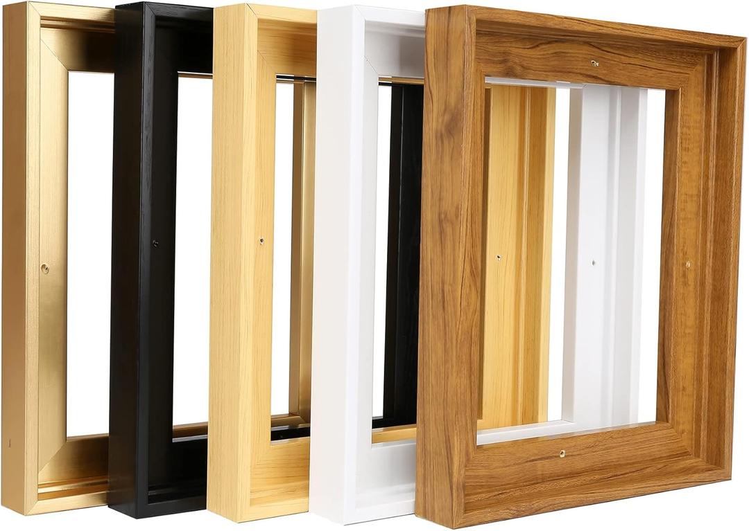 8x10 Canvas Floater Frames, Floater Frame for 0.9" Depth Canvas Paintings, Floating Frames for Art Prints Artwork, Floating Frame for Wall Decor (8"x10",Gold)