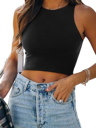 REORIA Women’s Sexy Sleeveless Racer Back Tank Tops Halter Neck Crop Tops L REORIA Women’s Sexy Sleeveless Racer Back Tank Tops Halter Neck Crop Tops L