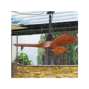3 Blades Wood Outdoor Ceiling Fan with Light for Patios, Farmhouse Rustic Ceiling Fans with Lights, 34" Plug-In Wet Rated Outdoor Gazebo Fan with Light for Exterior House Porch Patio, Waterproof, F245