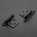Ravinte 60 Pack (30 Pairs) 1/2" Overlay (Variable) Cabinet Hinges, Self-Closing Semi-Concealed Face Mount, Matte Black Decorative Hardware with Door Bumpers for Kitchen & Cupboard Doors