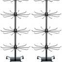 BBTO 2 Pcs Rotating Display Stand Jewelry Display Rack with Hooks Metal Earrings Stand for Vendors Necklace Bracelet Selling(Black,37.4 x 15.8 Inch)