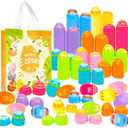 PARSUP 48Pcs 3.15'' Painted Jumbo Large Iridescent Easter Eggs for Kids Basket Bag Stuffers Fillers, Easter Hunt Game, Toys Filling Treats and Easter Theme Party Favors