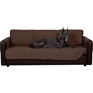 Furhaven Waterproof & Non-Slip XL Sofa/Couch Cover Protector for Dogs, Cats, & Children - Quilted Paw Print Living Room Furniture Cover - Espresso, X-Large Sofa