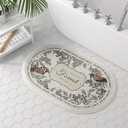 vctops Oval Bathroom Rugs Bird Print Soft Absorbent Microfiber Bath Rugs Non Slip Quick Dry Bath Mats for Bathroom Floor, Tub and Shower, Home Decor Accessories (Oval Bird,16"x24")