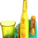 Brusheez Kids Electric Toothbrush Set - Safe & Effective for Ages 3+ - Parent Tested & Approved with Gentle Bristles, 2 Brush Heads, Rinse Cup, 2-Minute Timer, & Storage Base (Jovie The Giraffe)
