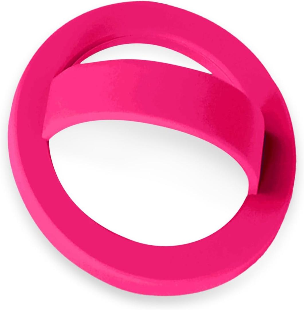 Magnetic Silicone Ring Grip Phone Holder, Loop Grip Phone Holder,Magnetic Phone Loop,Magsafe Phone Grip,Compatible with Magsafe for iPhone 16/15/14/13/12 Series (Pink) (Rose Red)
