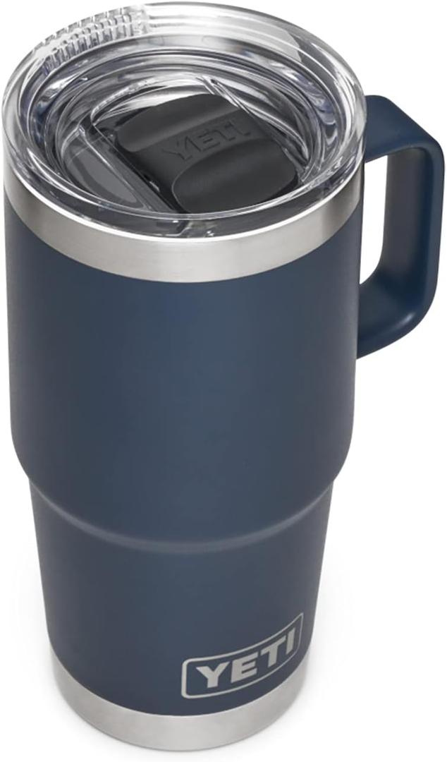 YETI Rambler 20 oz Travel Mug, Stainless Steel, Vacuum Insulated with Stronghold Lid (Navy)