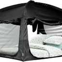 Bed Tent,Portable Privacy Sleeping Bed Canopy,Blackout 90% Drapes for Kids and Adult,Indoor Space Tent with Breathable Large Mesh Windows (Queen)