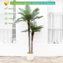Nafresh 8ft Tall UV Resistant Faux Palm Tree, 96in Artificial Palm Tree Indoor Outdoor, Fake Tree with Real Bark and Realistic Leaves and for Home House Office Living Room Yard Patio.