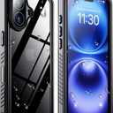 2025 New Designed for iPhone 16 Case Waterproof, [Built-in Screen Protector & Glass Camera Protector][Full Body Shockproof][IP68 Underwater][Dustproof][Dropproof] Phone Case for iPhone 16 6.1" (Black/Clear)