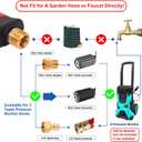 DUSICHIN Short Wand Pressure Washer Gun Foam Cannon 1/4" Quick Connector Pressure Washer Accessory,Car Wash Foam Gun Dual Ended Shift Connector 5 Pressure Washer Nozzles M22-14, M22-15 Brass Fittings