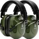 2 Pack 34dB Noise Canceling Headphones For Shooting, Hearing Protection Earmuffs, Ear Protection Headphones, Thickened Headband Ear Muffs For Noise Reduction For Shooting, Construction,Mowing (Green+green)