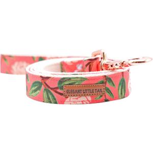 Elegant little tail Dog Leash, Strong and Durable Traditional Style Dog Leash, Webbing Dog Leashs, Soft Walking Pet Leash for Small Medium Large Dogs (Small (Pack of 1), Pink Peony)