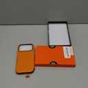 SHIELDON Slim Wallet Case for iPhone 17 Pro 6.3" 2025 | Genuine Leather, Wireless Charging, Folio Magnetic Closure, RFID Blocking Credit Card Holder, Shockproof Phone Cover - Orange