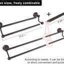 #304 Stainless Steel Double Towel Bar,Optional Different Length to installate (Oil Rubber Bronze, Double Towel bar)