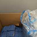 Rocking Chair Cushion Indoor 2 Pack Extra Large Rocking Chair Pads High Back Non Slip Textured Set of Seat Back Cushion with Ties for Wooden Rocker 20x20 Inch, Blue