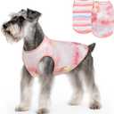 cyeollo 2pack Dog Cooling Shirt, Breathable Sleeveless Summer Clothes for Dogs, Intant Cool T Shirts for Small Dogs, Pink M