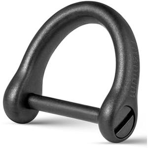 FEGVE D Ring Keychain, Side Pushing Small Titanium Key Chain Ring for Car Home Keys (Black D Ring)
