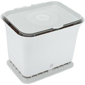 Full Circle Fresh Air Kitchen Compost Bin Odor-Reducing Countertop Compost Container with Patented Airflow Design, Includes Compostable Bags, Easy to Clean, 1.5 Gallon, Gray
