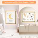 25x35 Wood Frame Gold, Ornate Natural 35x25in Picture Poster Frame, Modern Golden 25 x 35inch Gallery Wall Photo Frame with HD Plexiglass, Horizontal Vertical Wall Mounting Display 1pc