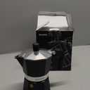 Sivaphe Aluminum Moka Pot 6 Espresso Cups, Percolator Espresso and Coffee Maker, Portable Stovetop Italian and Cuban Caf Brewer for Home and Camping Black