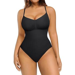 FeelinGirl Shapewear Bodysuit Sculpting Tummy Control Body Shaper for Women Seamless Plus Size Butt Lifting Shaper, M/L