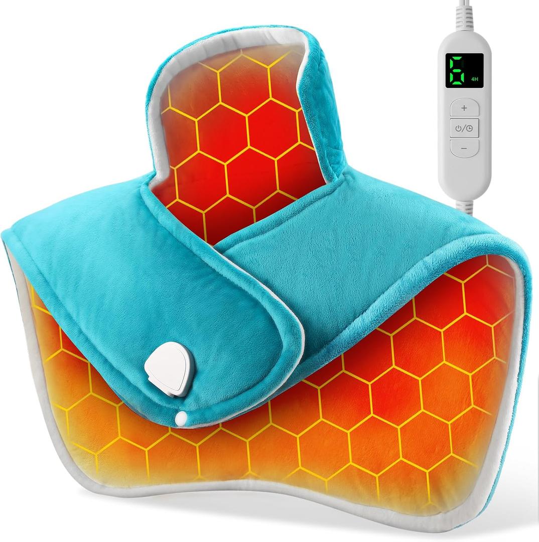 Heating Pad for Neck and Shoulders and Back 4 Time Setting, 6 Heating Levels Heating Pad for Period Cramps, Birthday Gifts for Men and Women, Gifts for Mom & Dad (20" x 24")