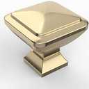 Asidrama 9 Pack 1-1/4 inch Brushed Brass Kitchen Cabinet Knobs Gold Dresser Knobs Drawer Knobs Cabinet Hardware Zinc Knobs for Dresser Drawers