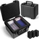 Graded Card Storage Box - Sports Trading Card Slab Case Compatible with PSA CSG SGC Magnetic Card Holder & Top Loaders, Waterproof Boxes - 2 Custom Graded Cards Case Compartments