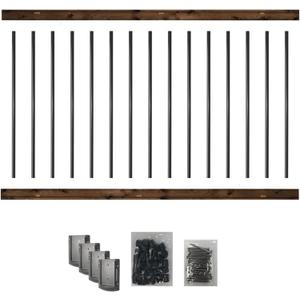 Nuvo Iron Deck Rail Kit - Pressure Treated, 6-Feet for 42-in High Railing - Includes 2 Wood Rails, 15 Balusters & 4 DRC Rail Connectors