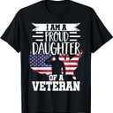 Proud Daughter Veteran Nothing Scares Patriotic Veterans Day T-Shirt, Size XL