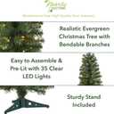 Nearly Natural 2ft. Green Artificial Christmas Tree with 35 LED Lights and 72 Bendable Branches