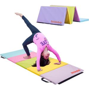 Antsy Pants Tumbling Mat  Gymnastics Mat, Easy to Clean, Sturdy, Foldable Tumbling Mat for Kids, Padded, Portable, Carrying Handle, Gymnastics Equipment for Activity Play (Pastel Colors)