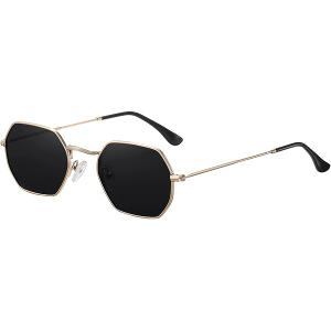 Livho Novelty Aviator Sunglasses, Black Grey+gold Grey, Medium