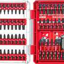 Geinxurn 49Pieces Impact Screwdriver Bits Set, Magnetic S2 Steel Phillips/Slotted/Square/Torx Insert Power Bits Tips, Impact Bit Holder with Red Storage Box Case