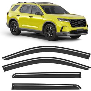 Low-Profile Window Rain Guard for Honda Pilot 2023-2026 Side Window Visors Extra-Thick Vent Visor Honda Pilot Window Deflectors Vent Shades Car Accessories-4pcs