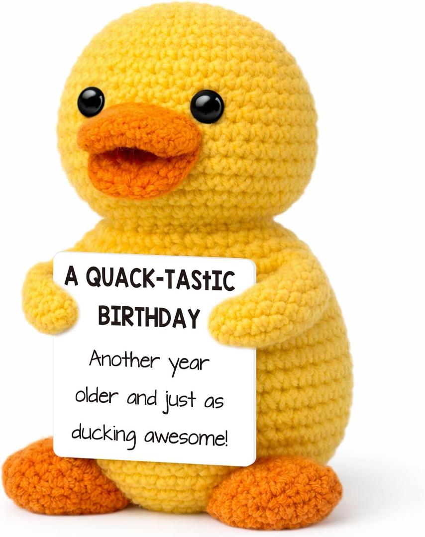 Birthday Gifts for Women Men,Happy Birthday Crochet Duck Gift for Daughter