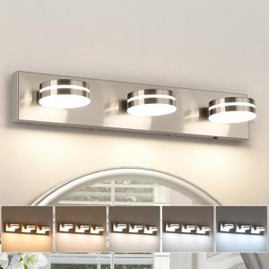 3 Light Bathroom Light Fixtures 23.62in Brushed Nickel Vanity Light, 3-Light,24Inch