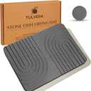 Stone Dish Drying Mat for Kitchen Counter Diatomaceous Earth Drying Mat | Fast-Absorbing, Minimalist Design, Durable Diatomite | Non-Slip, Heat Resistant, Easy-to-Clean | 16"x12" | USA Brand, Gray