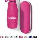 Seniny Mini Portable Travel Umbrella with Case - Compact Umbrellas for Rain & Sun UV Protection for Backpack Pocket, Lightweight Folding Small Umbrella, Tiny Purse Size UV Blocker for Kids Women Girls