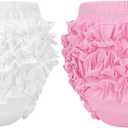 Durio Baby Bloomers - Ruffle Diaper Covers for Girls, Cotton Infant Under Dress Shorts, Cute Underwear for Newborn to Toddler Size: 6-12 Months