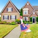 4th of July Goose Outfit Set Patriotic Lawn Porch Goose Clothes American Flag Goose Costume Independence Day Goose Outfit for 23'' Plastic Goose Outdoor Patio Yard Lawn Art(Large Flag)
