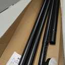 Tension Curtain Rod Black Shower Rod 40-166IN Extra Long Curtain Rods No Drilling Adjustable Tension Rods for Window Shower or Bathroom Outdoor Patio Diameter 1.26In