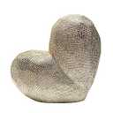 Decorative Ceramic Heart Sculpture for Home Decor - Ornament for Bathroom, Office, and Living Room Decor - Modern Figurine Accent for Bedroom, Shelf Display, and Coffee Table - 8", Gold