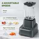 OLIXIS Professional Blender for Smoothies, Full-Size Kitchen Blender with 850 Peak Watts & 54oz Large Glass Pitcher, 4 Speeds with Pulse for Ice Crushing Frozen Fruits, Dishwasher Safe, Grey