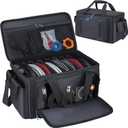 Large DJ Cable File Bag with 8 Detachable Dividers, DJ Bag Padded with Multi-Compartment & Pockets for Music Equipment, DJ Travel Gig Bag Cords Organizer for Musician Instrument